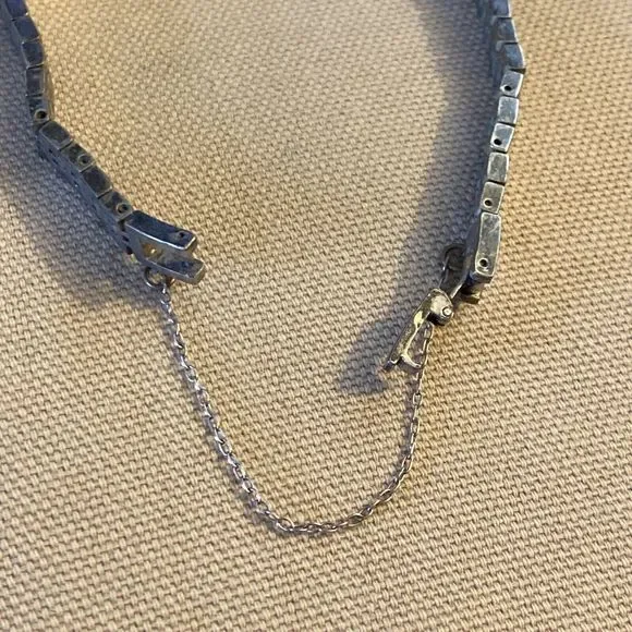 Vintage Seiko Watch Women Silver Tone Rectangle Case Blue Dial Manual Wind 6.25" - Picture 9 of 10